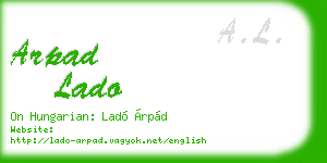 arpad lado business card
